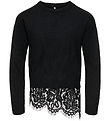 Kids Only Bluse - Strik - KogEvie - Black/Black Lace