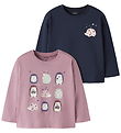 Name It Bluser - 2-pak - NmfVeen - Lilas/Navy Blazer - Hedgehog