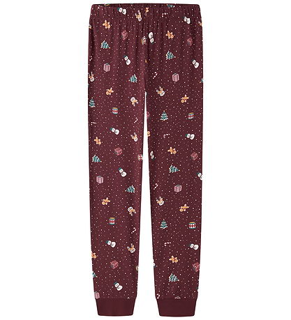 Name It Nattøj - 2-delt - NknVismas - Burgundy/Christmas