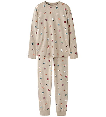 Name It Nattøj - 2-delt - NknVismas - Pure Cashmere/Christmas