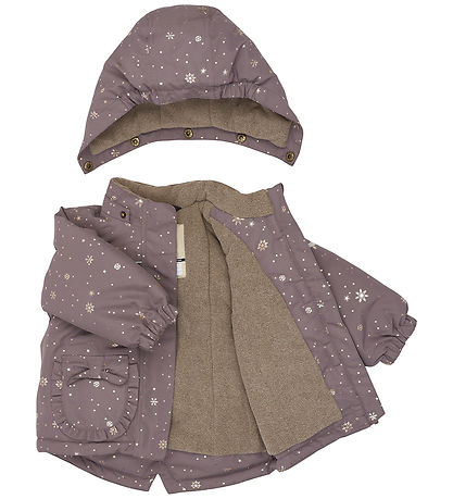 Mikk-Line Dynejakke - Recycled - Snowflake Glitter AOP