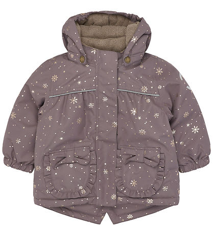 Mikk-Line Dynejakke - Recycled - Snowflake Glitter AOP