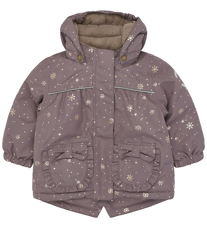 Mikk-Line Dynejakke - Recycled - Snowflake Glitter AOP