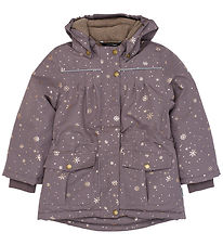 Mikk-Line Dynejakke - Recycled - Snowflake Glitter AOP