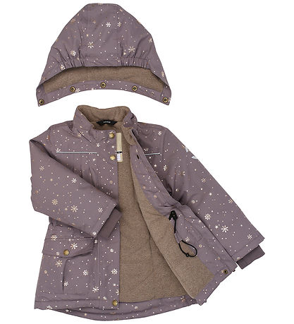 Mikk-Line Dynejakke - Recycled - Snowflake Glitter AOP