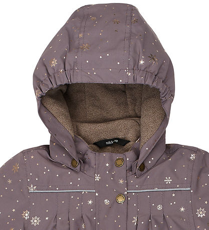 Mikk-Line Dynejakke - Recycled - Snowflake Glitter AOP