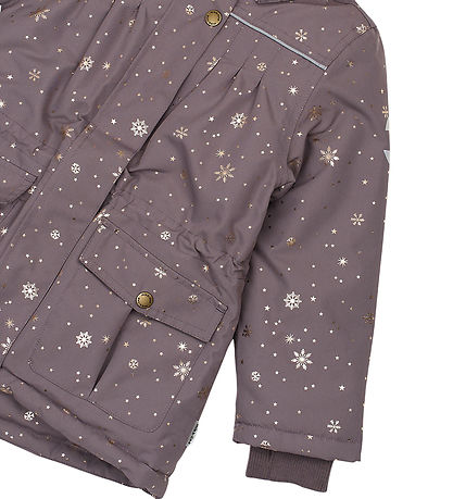 Mikk-Line Dynejakke - Recycled - Snowflake Glitter AOP