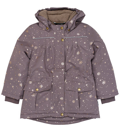 Mikk-Line Dynejakke - Recycled - Snowflake Glitter AOP