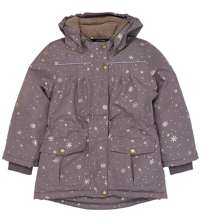 Mikk-Line Dynejakke - Recycled - Snowflake Glitter AOP