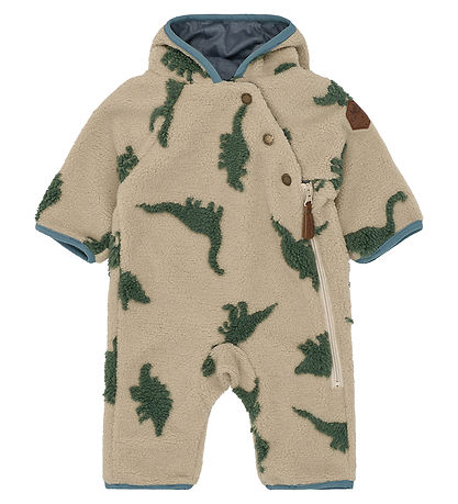 Mikk-Line Køredragt m. Hætte - Teddy - Dino AOP