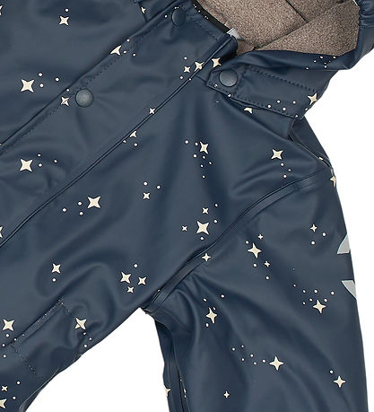 Mikk-Line Regndragt m. Fleece - PU - Star Sky AOP