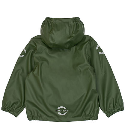 Mikk-Line Regntøj m. Seler - PU - Recycled - Kombu Green