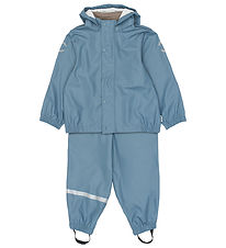 Mikk-Line Regntøj m. Seler - PU - Recycled - Blue Mirage