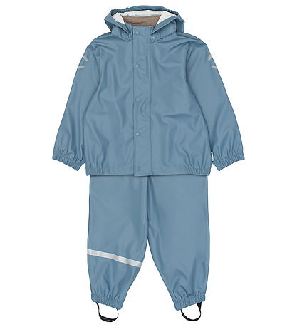 Mikk-Line Regntøj m. Seler - PU - Recycled - Blue Mirage