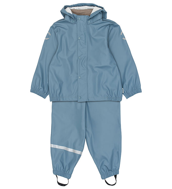 Mikk-Line Regntøj m. Seler - PU - Recycled - Blue Mirage