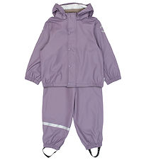 Mikk-Line Regntøj m. Seler - PU - Recycled - Purple Sage