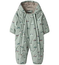 Name It Flyverdragt - NbmSnow05 - Iceberg Green m. Print