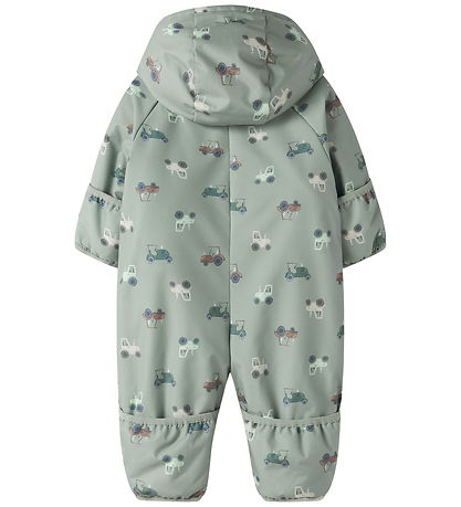 Name It Flyverdragt - NbmSnow05 - Iceberg Green m. Print
