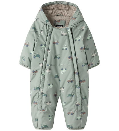 Name It Flyverdragt - NbmSnow05 - Iceberg Green m. Print