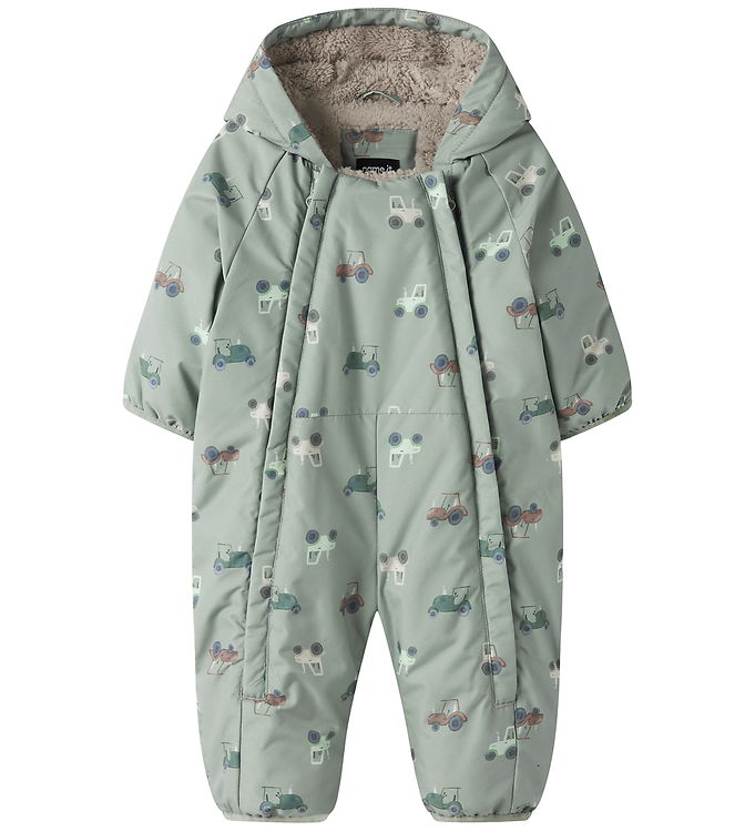 Name It Flyverdragt - NbmSnow05 - Iceberg Green m. Print
