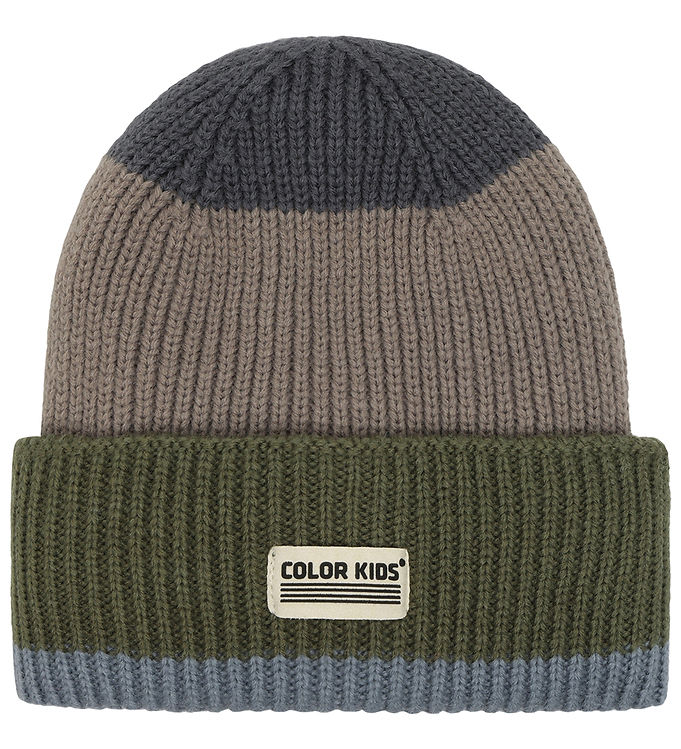 Color Kids Hue - Uld/Akryl - Strik/Rib - Windward Blue m. Stribe