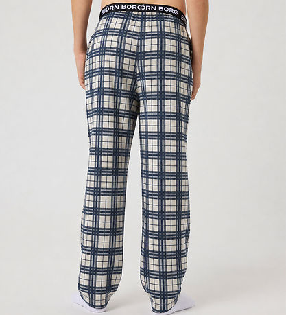 Björn Borg Natbukser - Core Flannel - Hvid/Blå