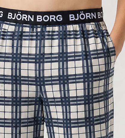 Björn Borg Natbukser - Core Flannel - Hvid/Blå