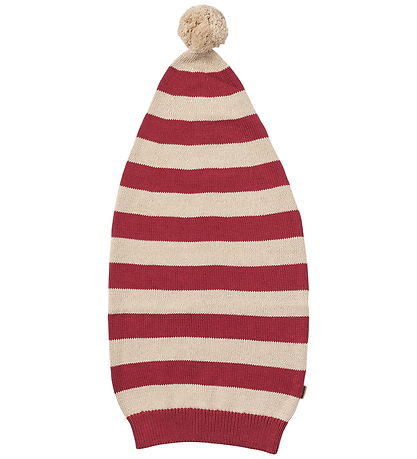 Wheat Nissehue - Strik - Red Christmas Stripe