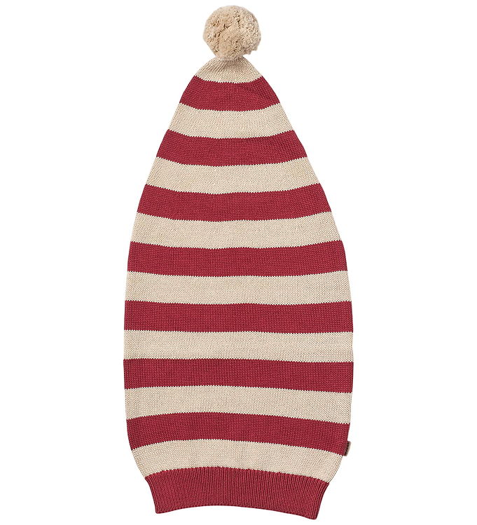 Wheat Nissehue - Strik - Red Christmas Stripe