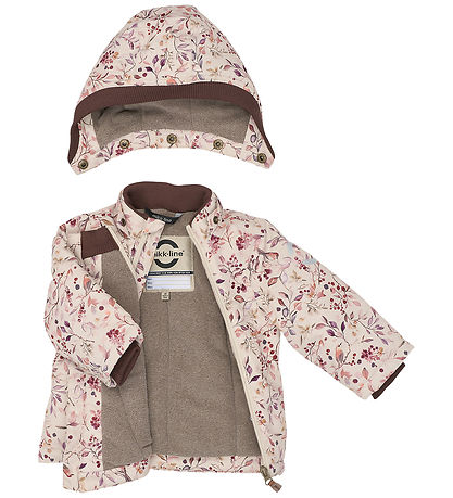 Mikk-Line Dynejakke - Polyester m. Fleece for - Berries/Birds - 