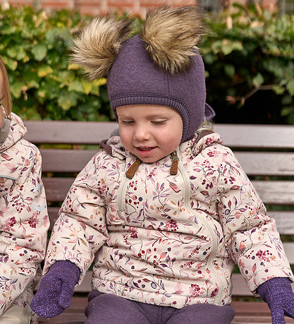 Mikk-Line Dynejakke - Polyester m. Fleece for - Berries/Birds - 