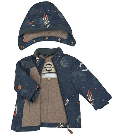 Mikk-Line Puffer Jacket - Polyester w. Fleece Lining - Space AOP