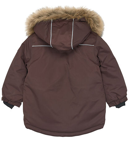 Mikk-Line Dynejakke - Twill Nylon - Boy Parca - Coffee Bean