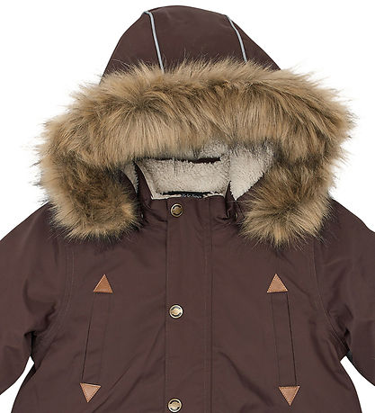 Mikk-Line Dynejakke - Twill Nylon - Boy Parca - Coffee Bean