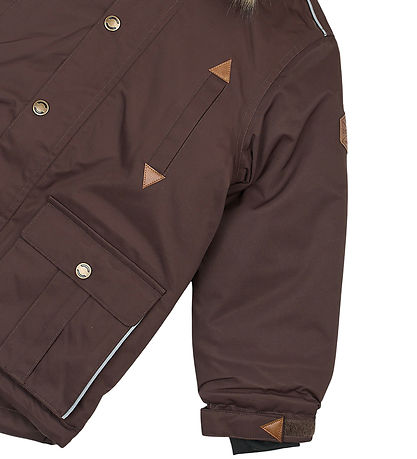 Mikk-Line Dynejakke - Twill Nylon - Boy Parca - Coffee Bean