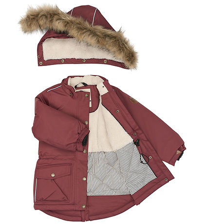 Mikk-Line Dynejakke - Twill Nylon - Girl Parca - Oxblood Red
