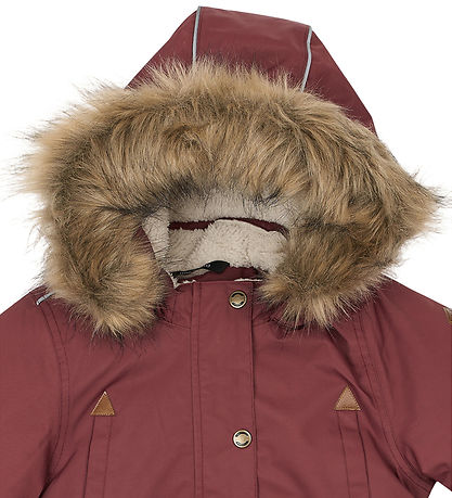 Mikk-Line Dynejakke - Twill Nylon - Girl Parca - Oxblood Red