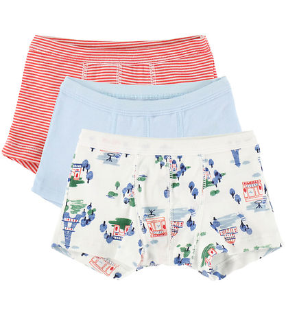 Petit Bateau Boxershorts - 3-pak - Blå/Hvid/Rød