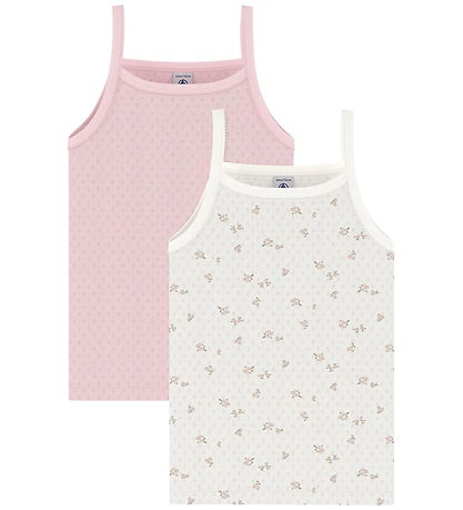 Petit Bateau Undertrøjer - 2-pak - Hvid/Rosa