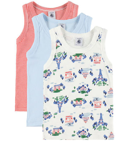 Petit Bateau Undertrøjer - 3-pak - Blå/Rød/Hvid