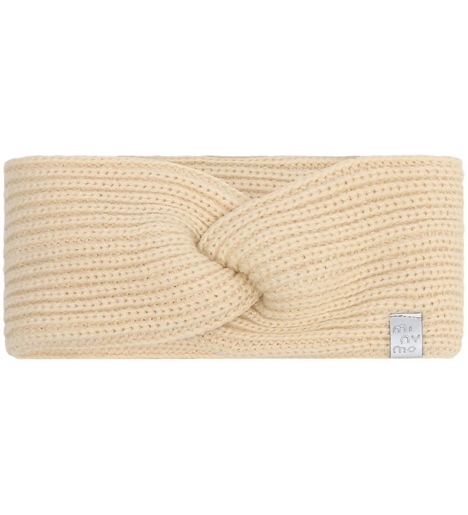 Minymo Pandebånd - Uld/Akryl - Strik/Rib - Seedpearl
