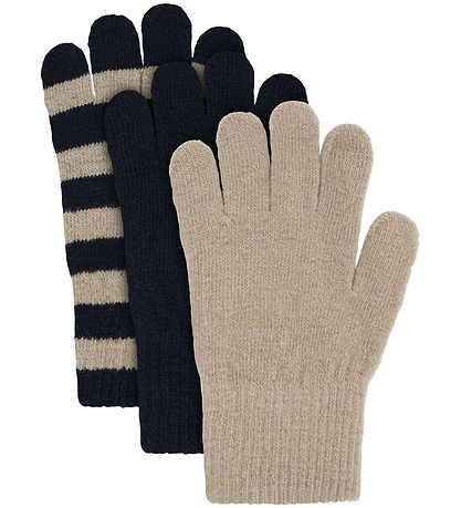 Minymo handsker - Strik - 3-pak - Dark Sapphire