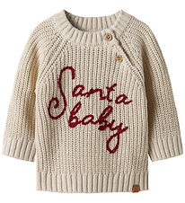 Lil Atelier Bluse - Strik - NBNEMLEN MIO - Turtledove/Santa Baby