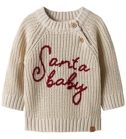 Lil Atelier Bluse - Strik - NBNEMLEN MIO - Turtledove/Santa Baby