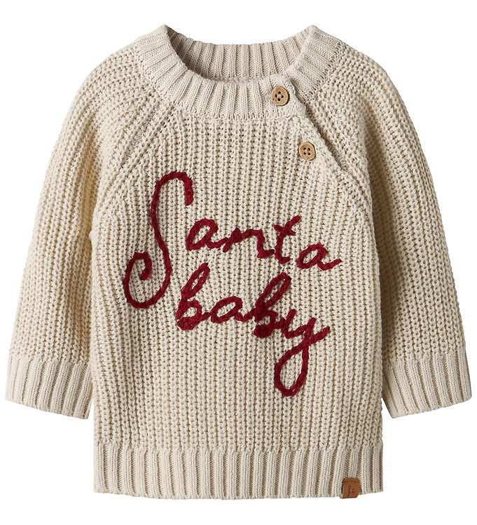 Lil Atelier Bluse - Strik - NBNEMLEN MIO - Turtledove/Santa Baby