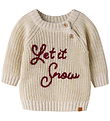 Lil Atelier Bluse - Strik - NBNEMLEN - Turtledove/Let it snow