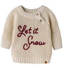Lil Atelier Bluse - Strik - NBNEMLEN - Turtledove/Let it snow