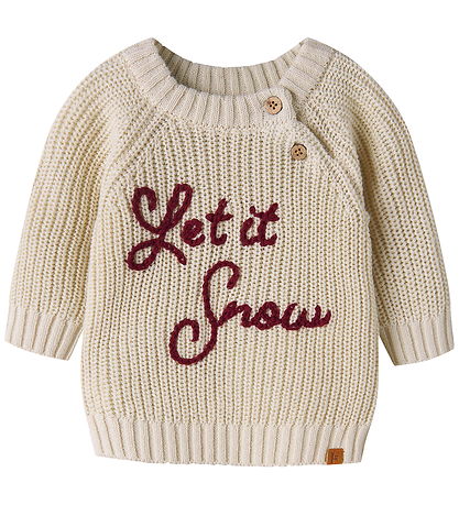 Lil Atelier Bluse - Strik - NBNEMLEN - Turtledove/Let it snow