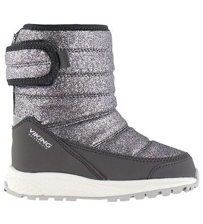 Viking Vinterstøvler - Equip Glitter Warm WP Pull-on - Dark Grey