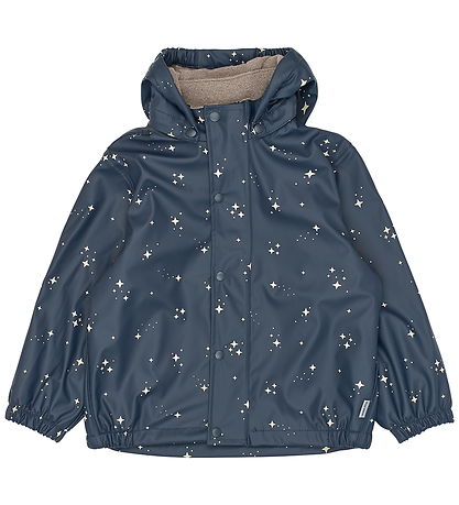 Mikk-Line Regntøj m. Seler/Fleece - PU - Star Sky AOP